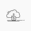 cloud, upload, save, data, computing Line Icon. Vector isolated illustration Royalty Free Stock Photo