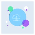 cloud, upload, save, data, computing White Line Icon colorful Circle Background Royalty Free Stock Photo