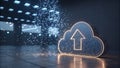Cloud Upload: Secure Data Transfer to Digital Storage Network Royalty Free Stock Photo