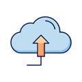 Cloud Upload Vector Icon - Data Transfer, Storage, and Computing Services Royalty Free Stock Photo
