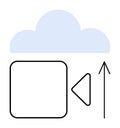Cloud Upload Video Concept with Simple Camera and Arrow Line Design Royalty Free Stock Photo