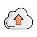 Cloud uploading icon design, well designed vector of cloud uploading