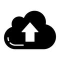 Cloud uploading icon isolated on white background