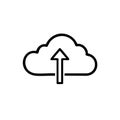Cloud with Upward Arrow Simple Icon for Data Transfer and Storage Symbol Royalty Free Stock Photo
