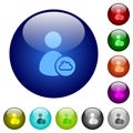 Cloud user account management color glass buttons