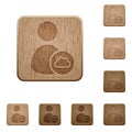 Cloud user account management wooden buttons