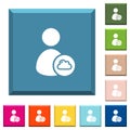 Cloud user account management white icons on edged square buttons