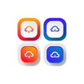 Cloud user interface icon button upload and download design template