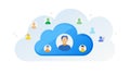Cloud User Network: Collaborative Online Community, vector design Generative AI Royalty Free Stock Photo