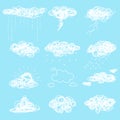 Cloud vector cartoon set Royalty Free Stock Photo