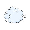 Cloud vector icon, cartoon sky bubble, blue fun air balloon or smoke, dust. Weather illustration Royalty Free Stock Photo