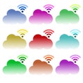 Cloud vector icon set symbol illustration Royalty Free Stock Photo