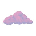 Cloud vector illustration in realism, isolated on white background, blue and pink color