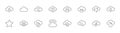Cloud Vector Line Icon. Symbols to Upload, Download, Link. Editable Stroke
