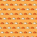 cloud vector seamless pattern with orange color Royalty Free Stock Photo