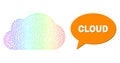 Spectral Mesh Gradient Cloud Icon and Cloud Conversation Frame with Shadow Royalty Free Stock Photo