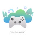 Cloud video gaming technology concept. Online gaming on demand that runs games on remote servers streams directly to user device Royalty Free Stock Photo