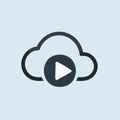 Cloud Video Streaming Service Icon (2 Royalty Free Stock Photo