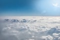 Cloud view through airplane window. Royalty Free Stock Photo