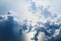 Cloud view from plane window traveling