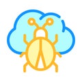 Cloud virus color icon vector symbol illustration