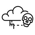 Cloud virus detection icon, outline style