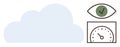 Cloud with Visual Eye and Speedometer Representing Data Monitoring and Performance Royalty Free Stock Photo