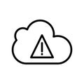 Cloud warning thin line vector icon