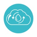 Cloud water drop recycle nature liquid blue block style icon