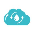 Cloud water drop recycle nature liquid blue silhouette style icon