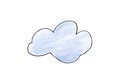 Cloud watercolor doodle element. Vector illustration