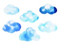 Cloud watercolor painting hand drawing on paper design illustration