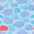 Cloud watercolor set seamless