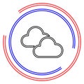 Cloud weather button - vector Cloud rainy