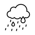 Cloud, weather, rain, drops fully editable vector icon