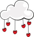 White Cloud with dangling little red hearts