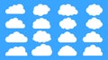 Cloud white icon flat set blue sky weather symbol Royalty Free Stock Photo