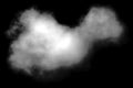 Cloud - white, single, isolated on black background Royalty Free Stock Photo