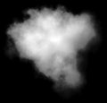 Cloud - white, single, isolated on black background Royalty Free Stock Photo