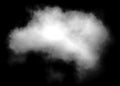 Cloud - white, single, isolated on black background Royalty Free Stock Photo