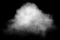 Cloud - white, single, isolated on black background Royalty Free Stock Photo