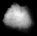 Cloud - white, single, isolated on black background Royalty Free Stock Photo