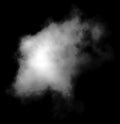 Cloud - white, single, isolated on black background Royalty Free Stock Photo