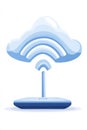 Cloud Wi Fi icon in blue gradient design futuristic digital network concept for seamless online connectivity cloud computing