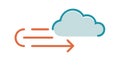 Cloud with Wind Arrows, Directional Air Flow Icon, vector design Generative AI Royalty Free Stock Photo