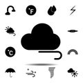 cloud, wind icon. Simple glyph vector of weather set for UI and UX, website or mobile application Royalty Free Stock Photo