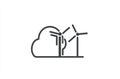 Wind Turbine Cloud Icon - Clean Energy Concept Royalty Free Stock Photo