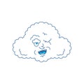 Cloud winks face. happy emoji. Vector illustration Royalty Free Stock Photo