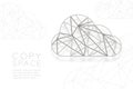 Cloud wireframe Polygon silver frame structure, connect technology concept design illustration Royalty Free Stock Photo