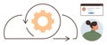 Cloud Workflow Issue with System Error Notification and User Interaction Royalty Free Stock Photo